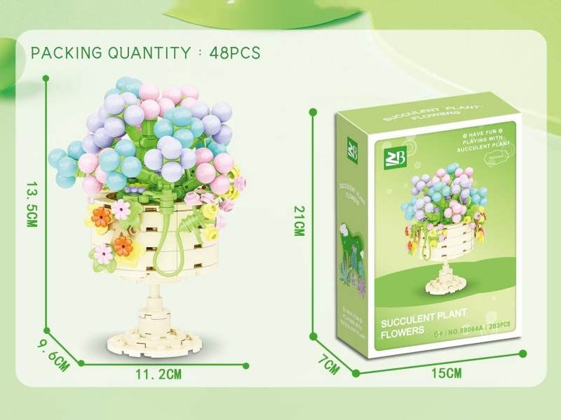 Building Blocks: Peach Egg Potted Plant 283 Pieces