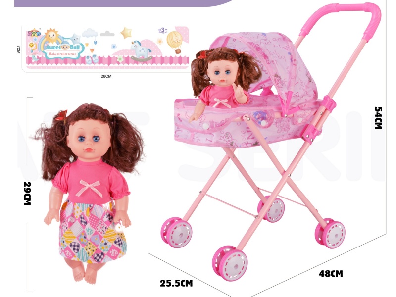 An Iron Trolley With A 16-Inch Doll