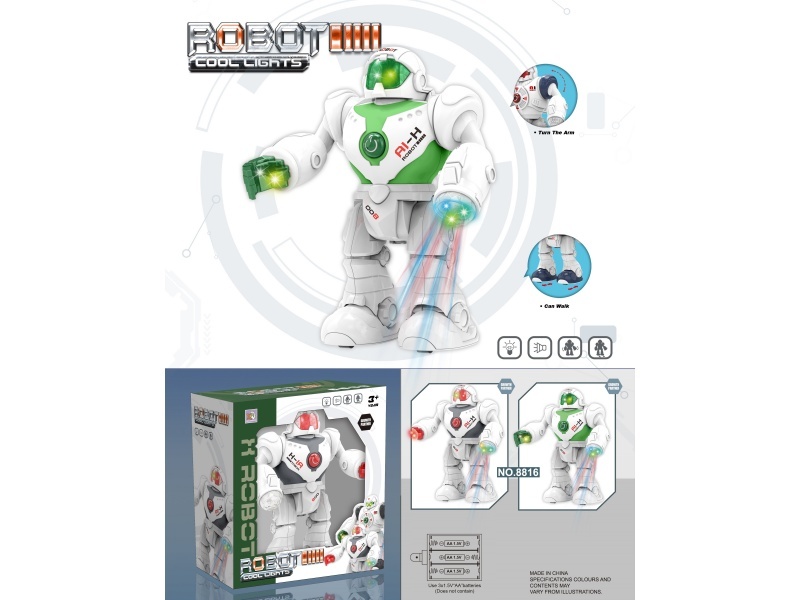 Future Mechanical Combat Robots, With Lights And Music, Electric Straight Movement (Two-Color Mixed Equipment).