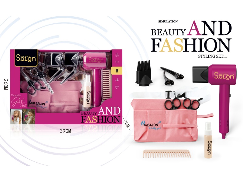 Diy House Play Accessories Simulation Salon Hair Care Tools Electric Hair Dryer Set 10 Pcs