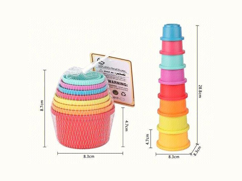 8PCS Rainbow Stacked Cup