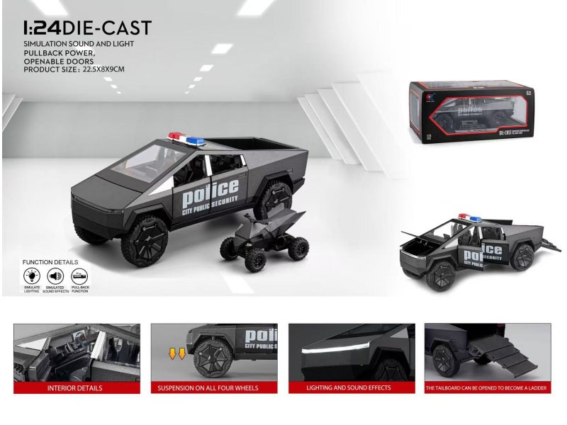 1:24 Tesla Pickup Police Car