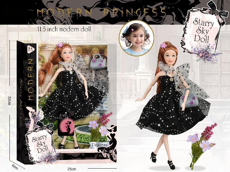 11.5-Inch 11-Joint Diamond Doll - With Hairpin *1 Realistic Bouquet Bag