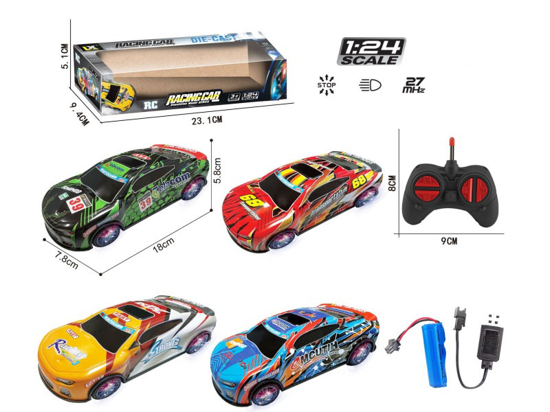 27 Frequency 1:24 Four-Way Tensile Graffiti Alloy Remote Control Car With Lights