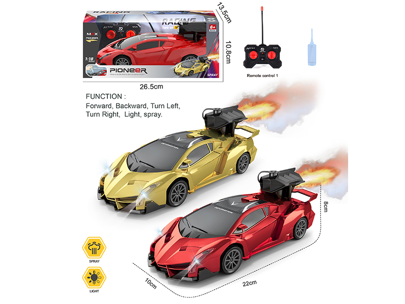 1:18 5CH Remote Control Lighting Spray Car