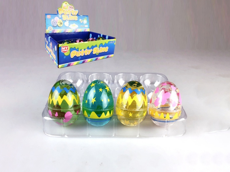 Crystal Mud Slime Pattern Printed Easter Egg Putty