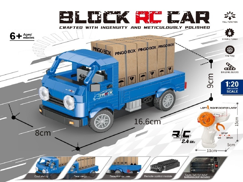 1:20 Building block remote control car - Simulation small truck (particle count: 267 pieces) without power included