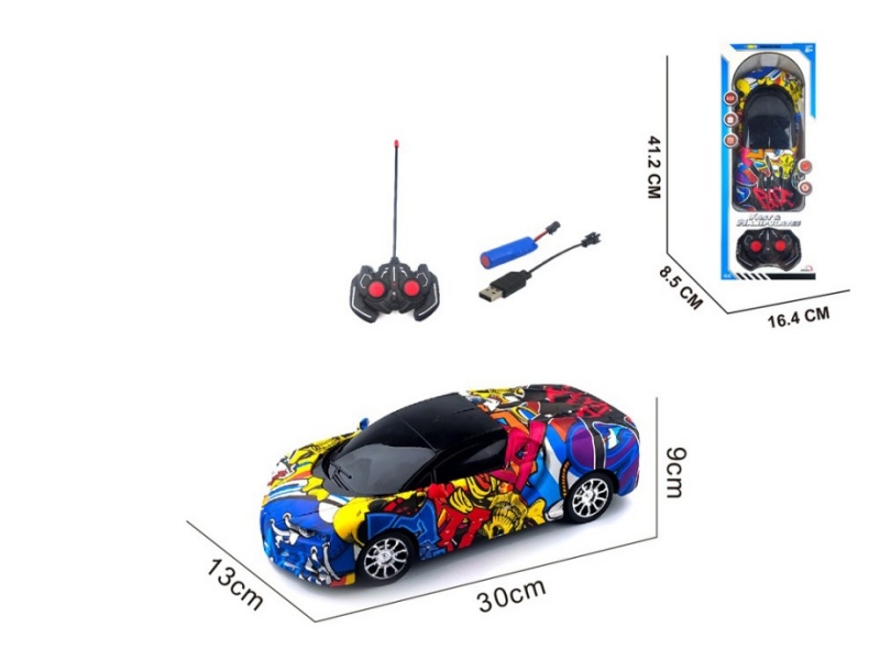 4-Channel  Remote Control Car Graffiti Bugatti