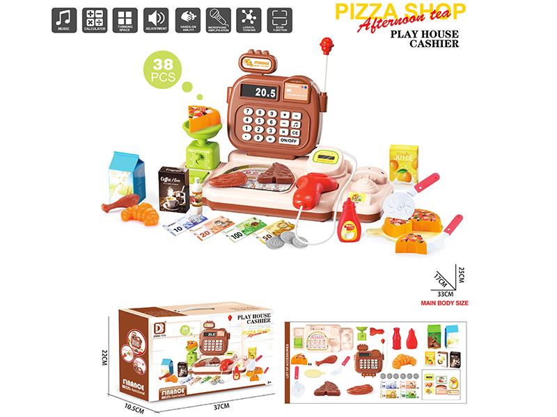 Cash Register Pizza Shop Play Set 38pcs