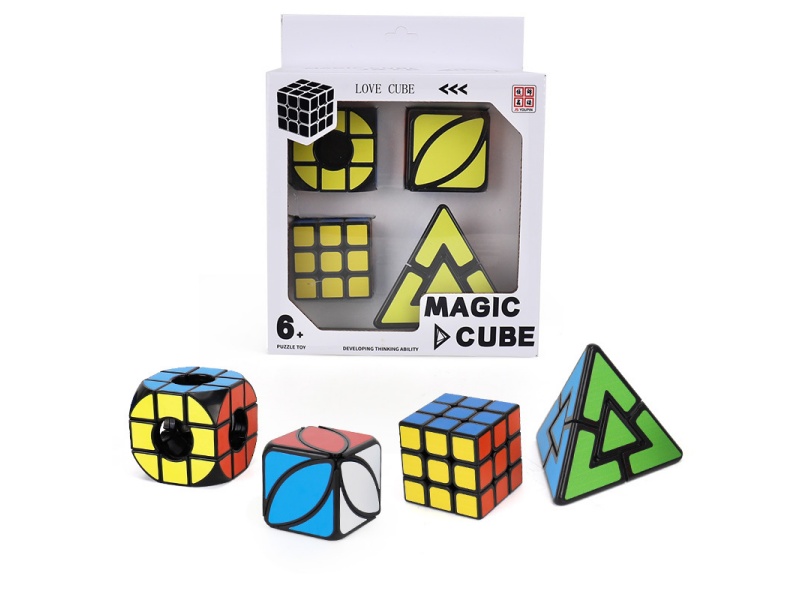 3X3 Black-Background Rubik'S Cube (Uv Printing) + 3X3 Black-Background Hollow Rubik'S Cube (Uv Printing) + Black-Background Hollow Rubik'S Cube (Uv Printing) + Black-Background Maffite (Uv Printing)