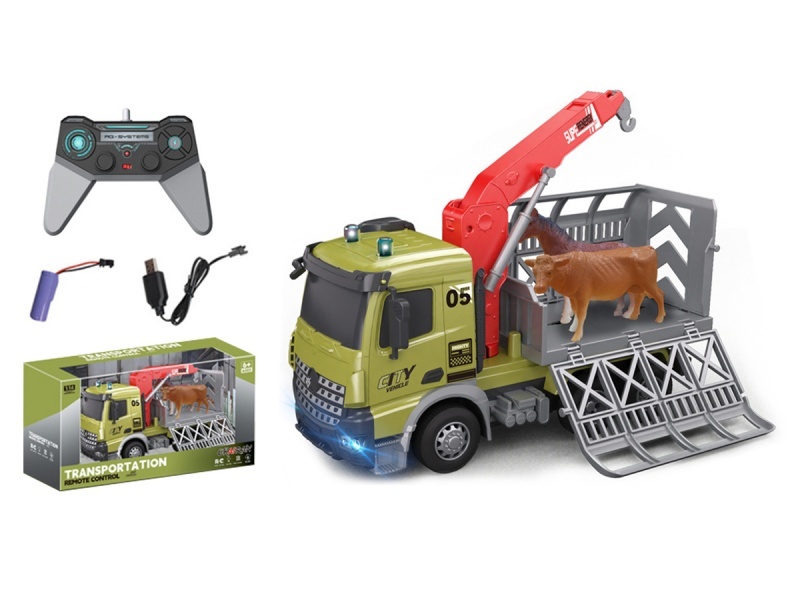 1:14 Multi-Functional 4-Way Remote-Controlled Transport Crane With Animals, Including Electricity