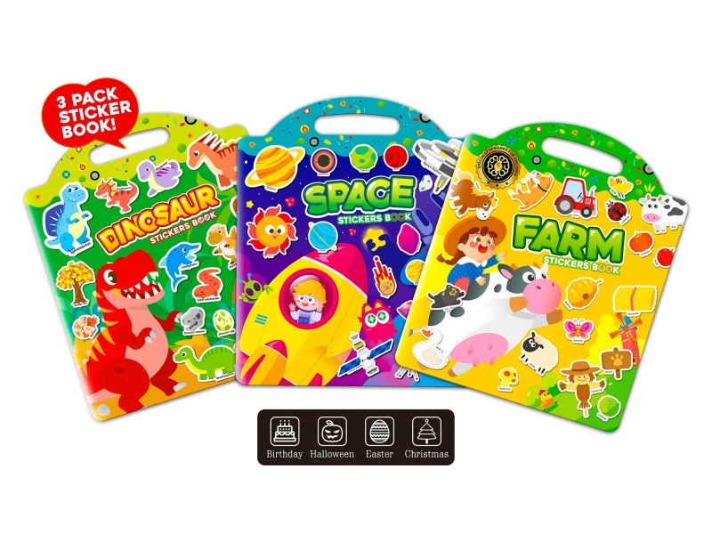 Jelly Sticker Book(Space/Farm/Dinosaur)