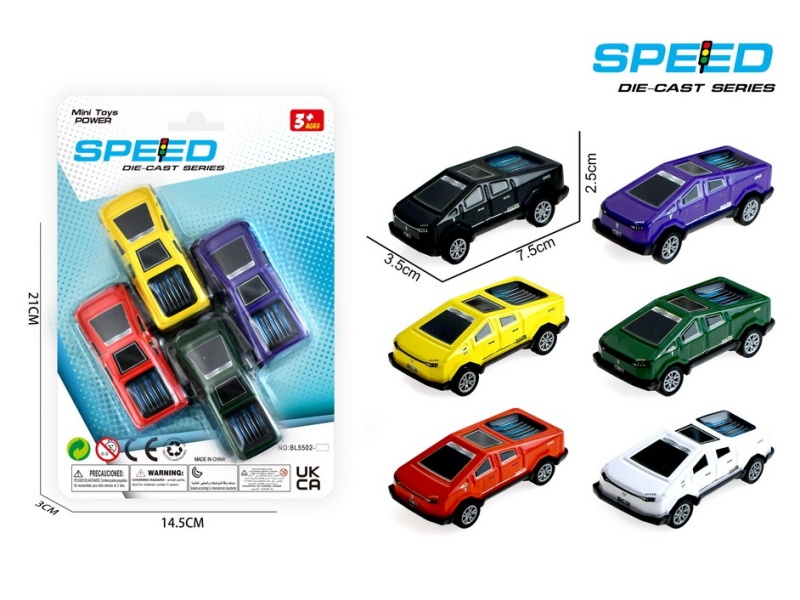 Pull Back Iron Tesla Super Sports Cars 4pcs
