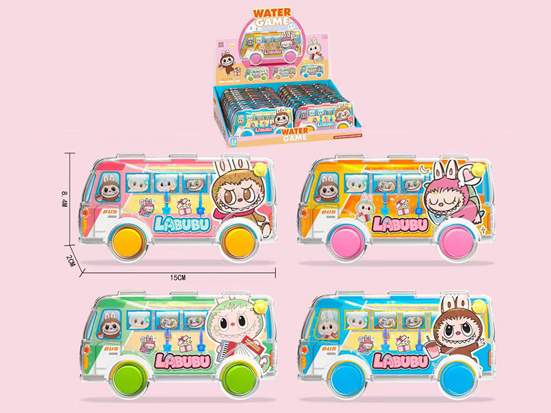 Labubu Transparent Bus Water Game Toys 24PCS