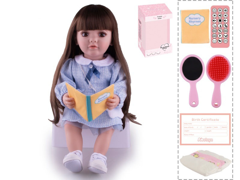 22-Inch Bionic Smart Rebirth Doll, Capable Of Bionic Shaking Of The Head, Raising Of The Hand, Mouth Movement To Speak, Intelligent Dialogue, Recording, Imitating The Tongue, Oral Skills, Dance Music