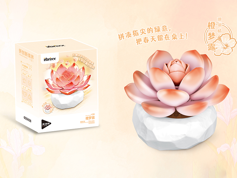 Plant Series Small Particle Building Blocks - Echeveria Monroe 54PCS