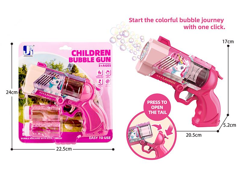 B/O 8-Holes Unicorn Theme Revolver Bubble Gun With Lights