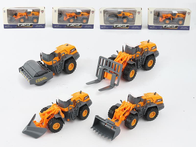 Alloy Pull Back Bulldozer/Road Roller