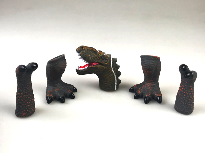 Soft Plastic Dinosaur Head And Feet Finger Puppets