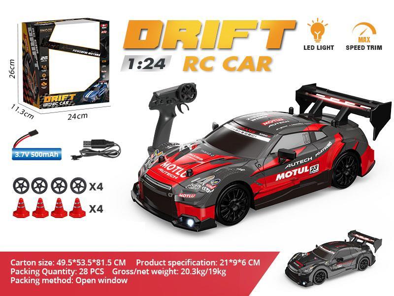 1:16 -Gtr Full Scale Drift Remote Control Car - Red/Black