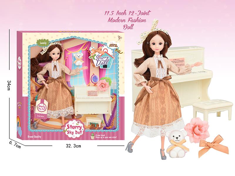 11.5 Inch 12-Joint 3D Eyes Fashion Doll