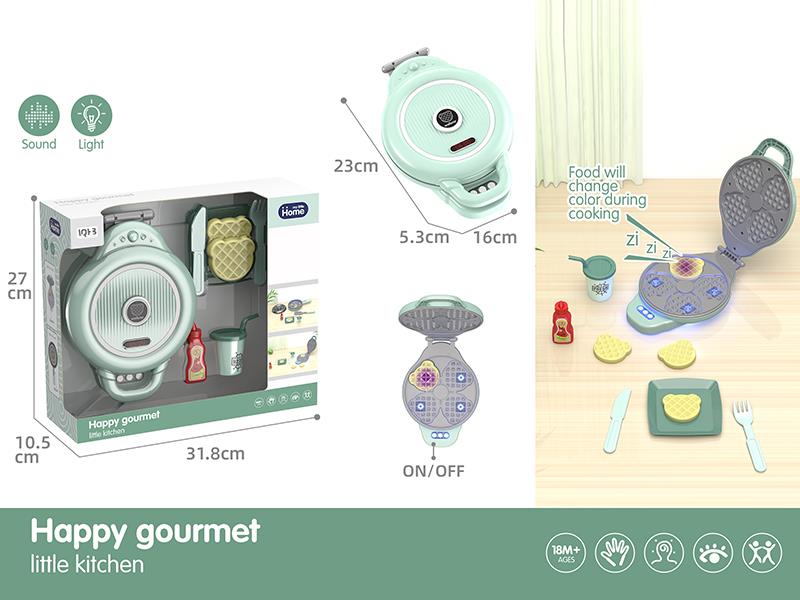 Waffle Maker Pretend Play Toy With Lights And Sound, Food Color Change