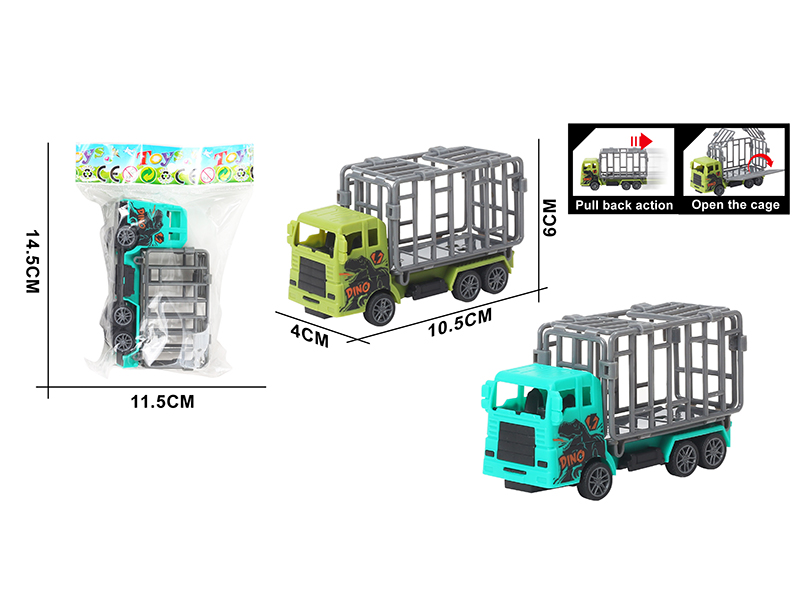 Pull Back Animal Transport Cage Car 1pcs