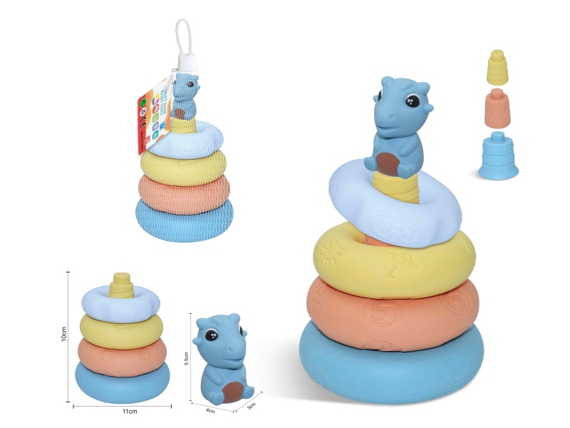 Soft Rubber Stacking Ring Finger Doll Set(Dinosaur) 8PCS