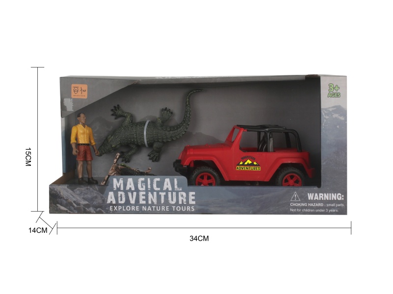 Red Inertial Off-Road Vehicle + Crocodile Package