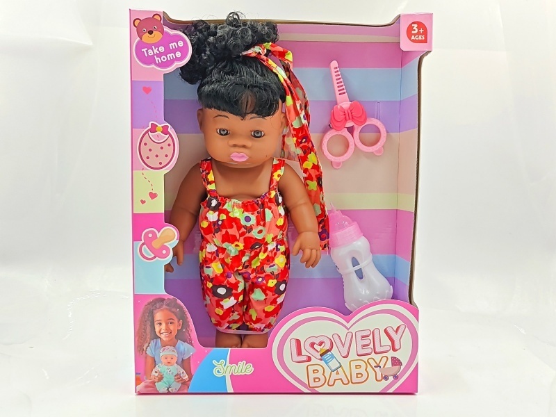 Vinyl black doll, newborn doll, 14-inch doll, simulation doll