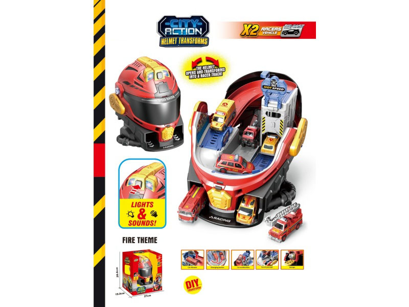 Racing Helmet Variant Storage Parking Lot (Red)