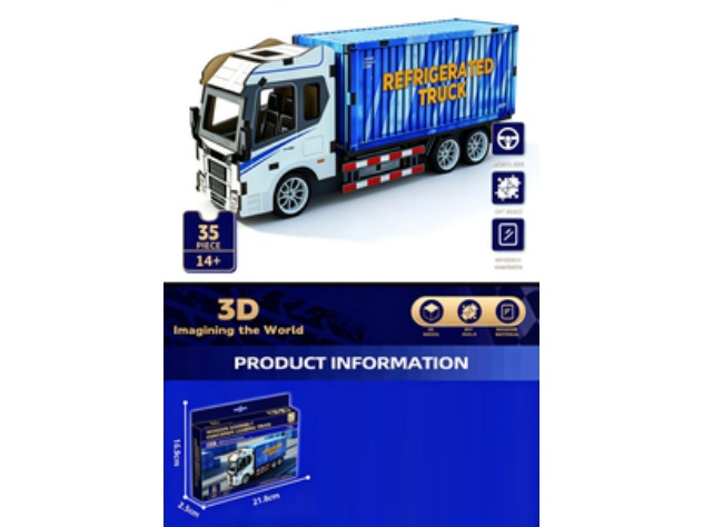 3D Jigsaw Puzzle Series: Container truck