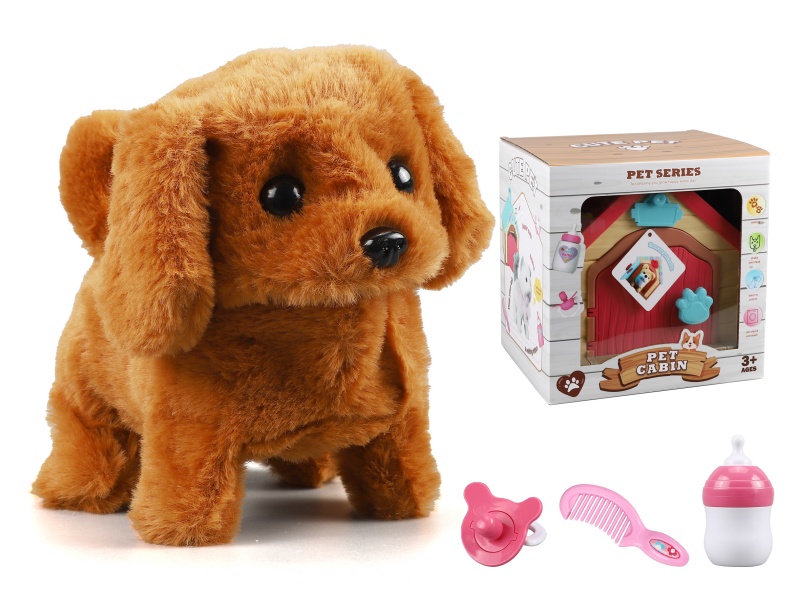 Electric Plush Dog With Pet Cabin