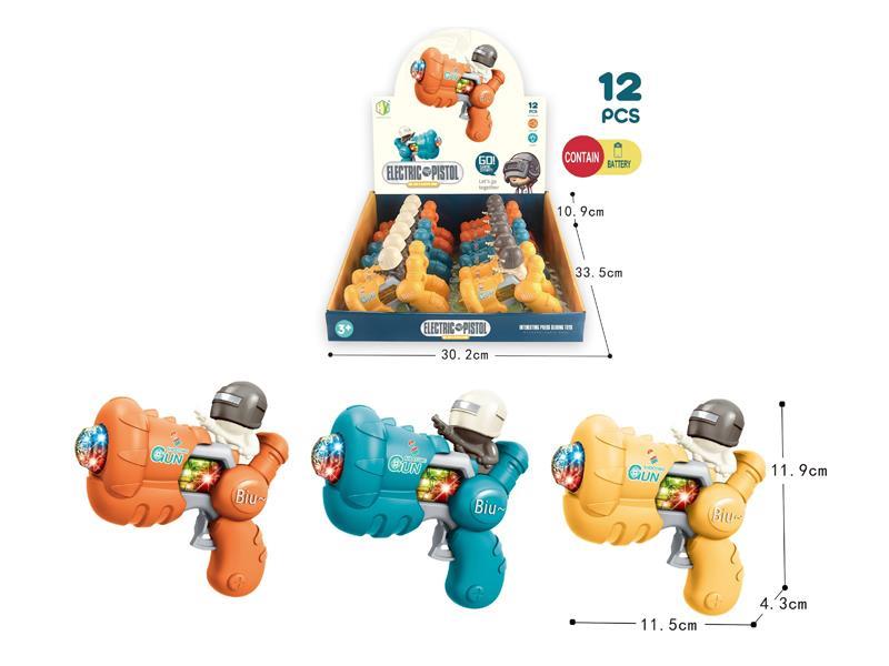 12PCS Cartoon Voice Gun With Sound And Light