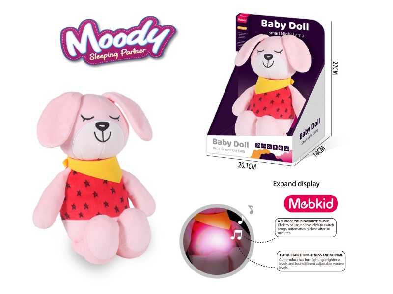 Smart Baby Plush Soothing Night Light (Rabbit) Plush Animal 3.7V/300Mah Lithium Battery (Charged), Tepy-C Interface, 5V-1A