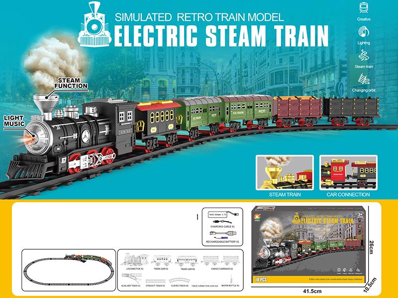 Simulated Retro Train Model Electric Steam Train Track(Charging)
