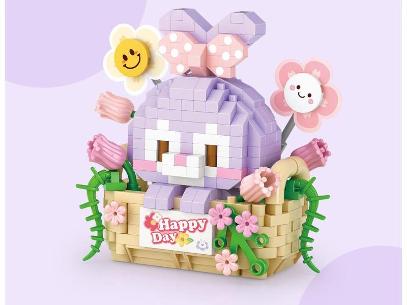 Building Blocks: 400 Pieces Of Flower Basket Rabbit
