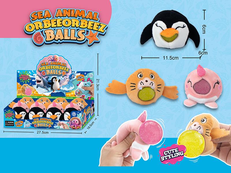 Plush Sea Animal Orbeeorbeez Balls 12pcs