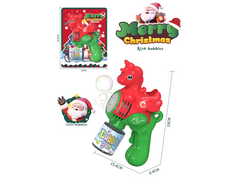 Christmas Electric Light Unicorn Bubble Gun