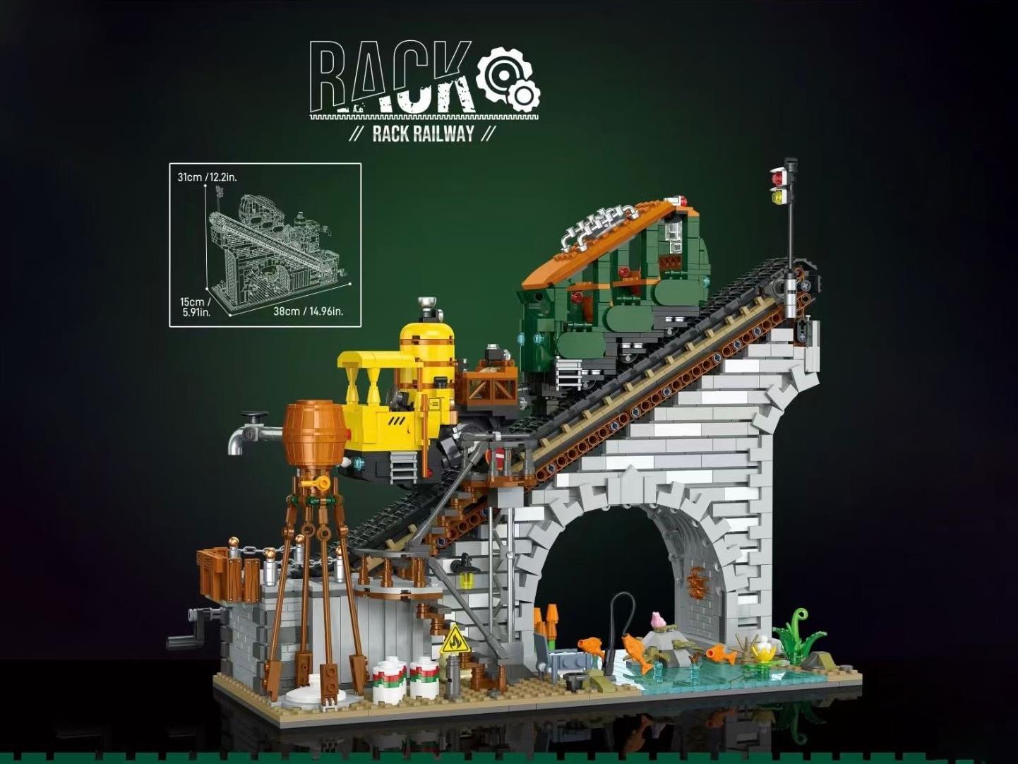 Building Blocks: Cog Rail Railway, Chinese-English Universal Box, 1987 PCS