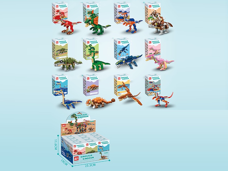 Building Blocks: 12-In-1 Dinosaur Kingdom