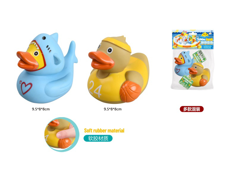 2-Piece Set Of Shark Duck And Basketball Duck