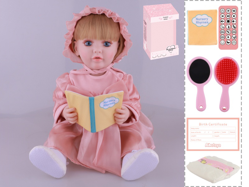 22-Inch Bionic Smart Rebirth Doll, Capable Of Bionic Shaking Of The Head, Raising Of The Hand, Mouth Movement To Speak, Intelligent Dialogue, Recording, Imitating The Tongue, Oral Skills, Dance Music