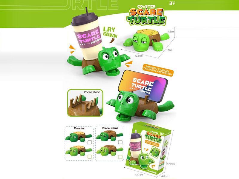 A Funny Turtle Coaster And A Phone Stand For Dual Use
