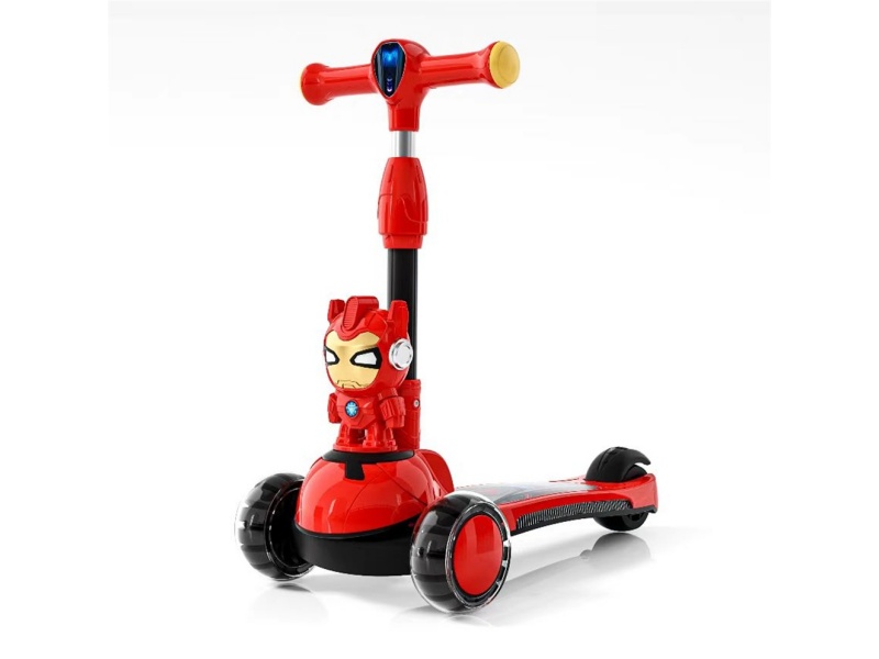 Cartoon One-Button Foldable Scooter For Kids