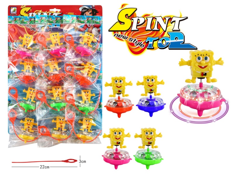 Spongebob Squarepants Measuring Tape Top Toy With Light