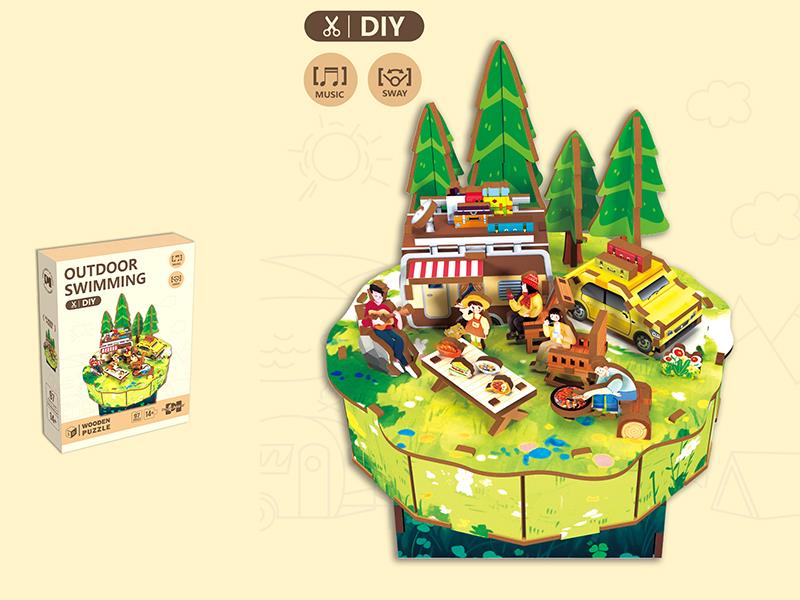 3D Wooden Puzzle Music Box