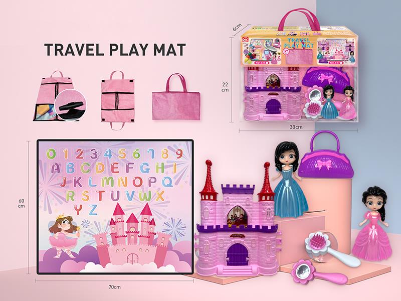 Travel Play Mat Portable Storage Bag - Castle Scene