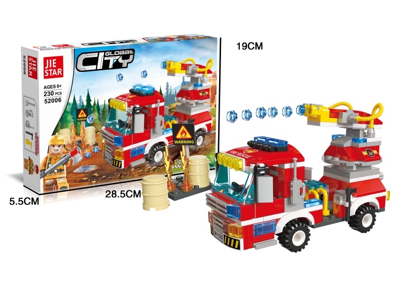 Building Blocks: 230PCS Of Light Water Cannon Fire Engine