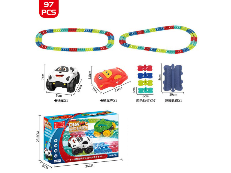 DIY Track Car 97PCS -Cartoon Car